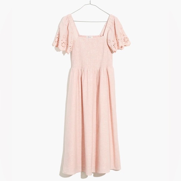 Madewell Linen-Blend Eyelet-Sleeve Lucie
Smocked Midi Dress - Picture 5 of 11